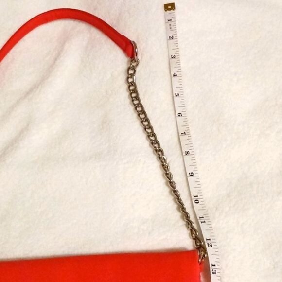 Express Coral Fold Over Purse with Silver Chain‎ Strap/Hardware - Picture 12 of 12